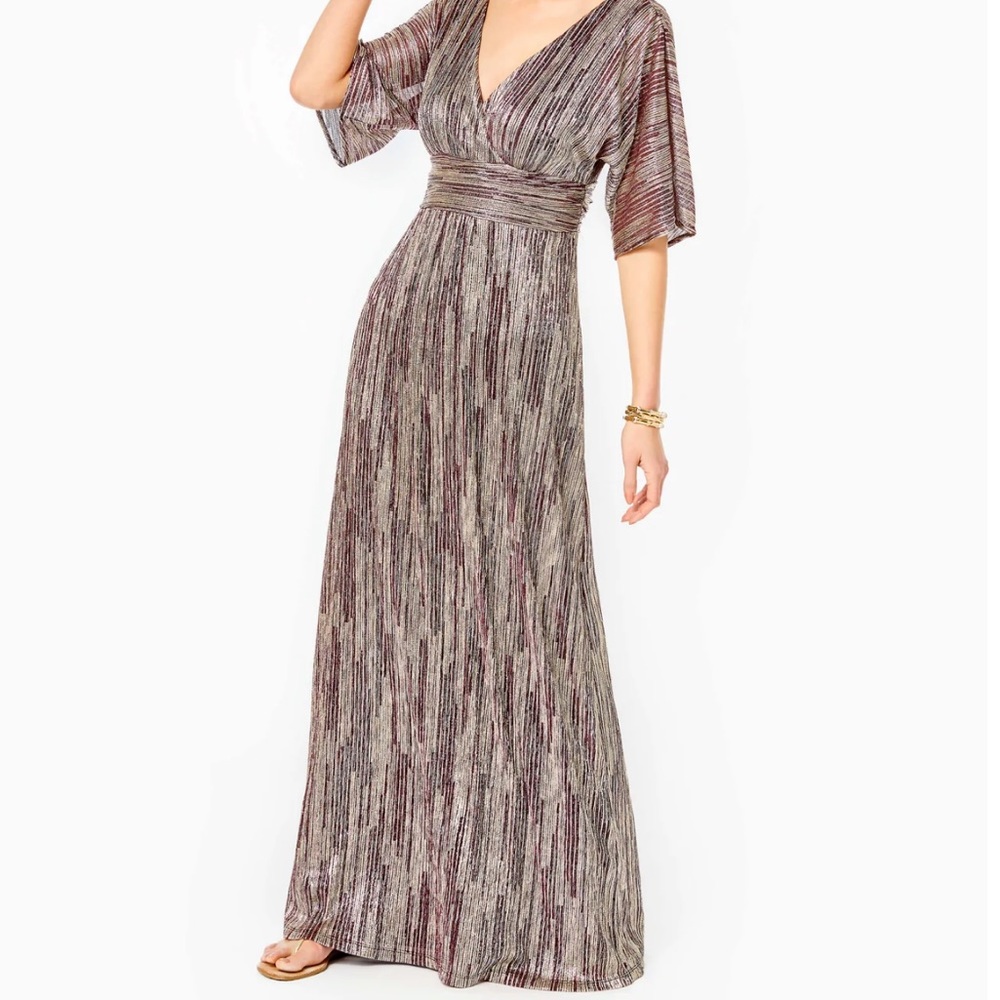 Lilly Pulitzer Parigi Maxi Dress - Gold Metallic NWT size S